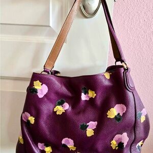 Coach Plum Floral Shoulder Bag